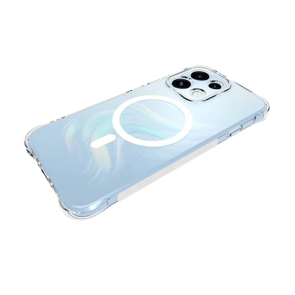 WANLONFENG for Oppo Reno16 FS 5G / Oppo Reno16 F 5G WL2 Series 2.0mm Magnetic Case Clear TPU Phone Back Cover with Screen Film - Transparent - 3