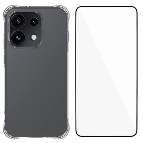 WANLONFENG for Oppo Reno16 5G (Global) / Oppo Reno16 5G (China) / Oppo Reno16 Pro 5G (Global) Case  WL Series 2.0mm Clear TPU Cover with Tempered Glass (Big Lens Hole) - Transparent - 1