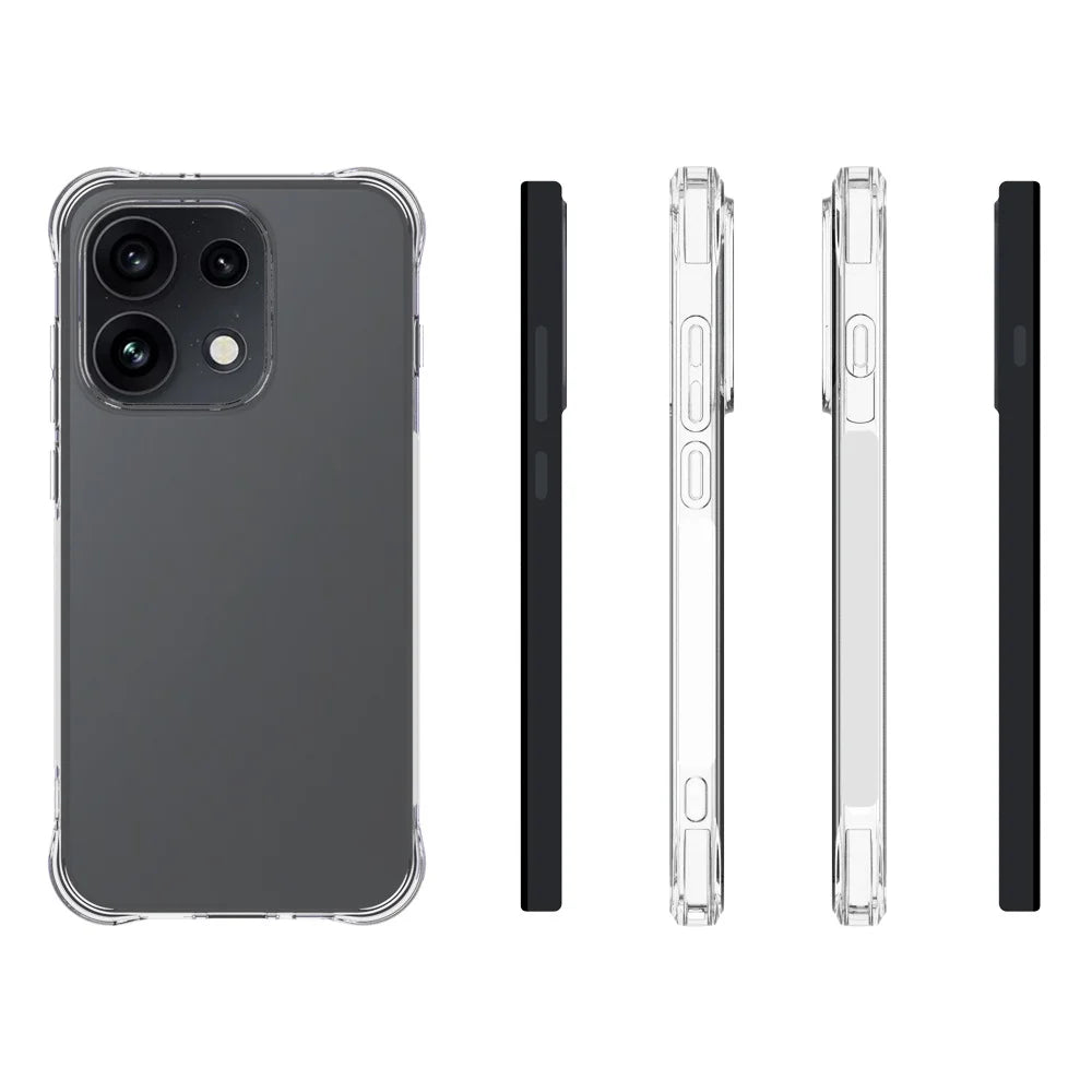 WANLONFENG for Oppo Reno16 5G (Global) / Oppo Reno16 5G (China) / Oppo Reno16 Pro 5G (Global) Case  WL Series 2.0mm Clear TPU Cover with Tempered Glass (Big Lens Hole) - Transparent - 6