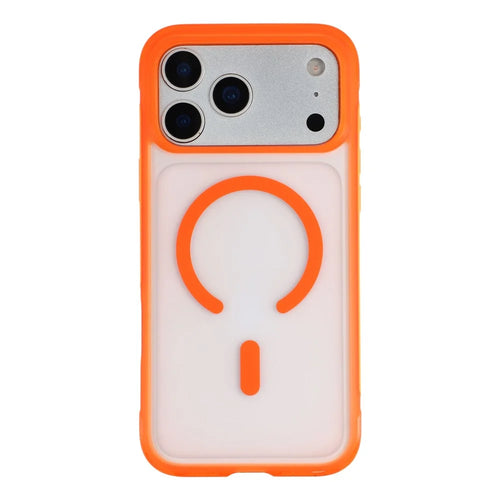 For iPhone 18 Pro Max / 17 Pro Max Magnetic Case PC + TPU Matte Translucent Phone Cover Compatible with MagSafe - Orange - 1