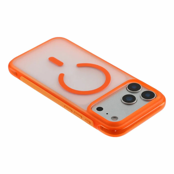 For iPhone 18 Pro / 17 Pro Magnetic Case PC + TPU Matte Translucent Phone Cover Compatible with MagSafe - Orange - 5
