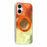 For iPhone 17 Case Rotating Ring Kickstand Aurora Gradient TPU Shockproof Phone Cover - Sunset Orange - 1