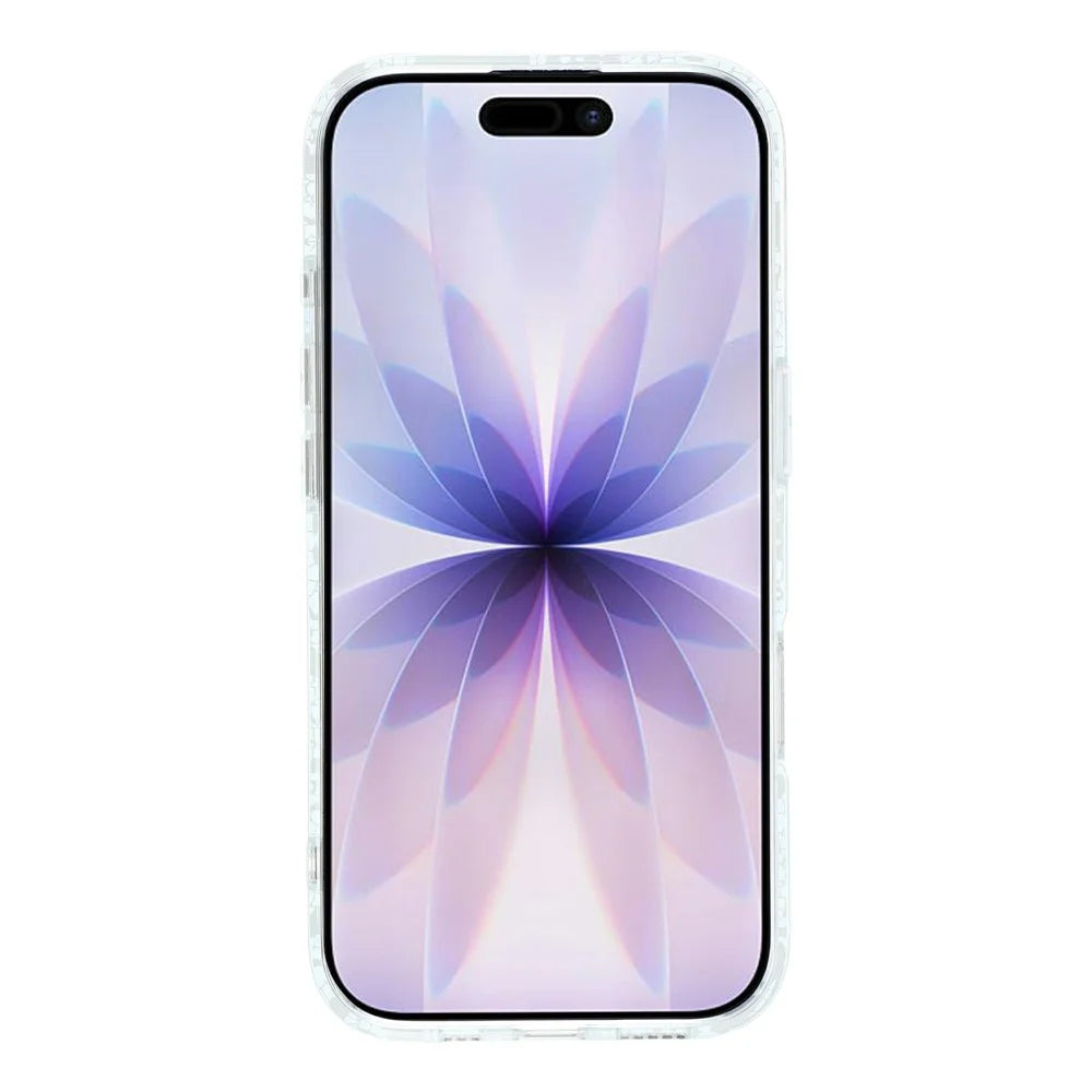 For iPhone 17 Magnetic Case Lace Floral Pattern PC + TPU Phone Cover - Baby Blue - 2