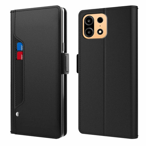 For OnePlus Turbo 6X Pro 5G Case PU+TPU Magnetic Flip Phone Cover with Stand - Black - 1