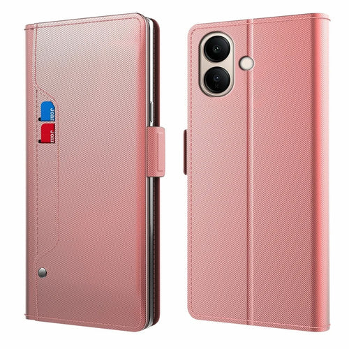 For vivo V70 Lite 5G Case PU+TPU Magnetic Flip Phone Cover with Stand - Rose Gold - 1