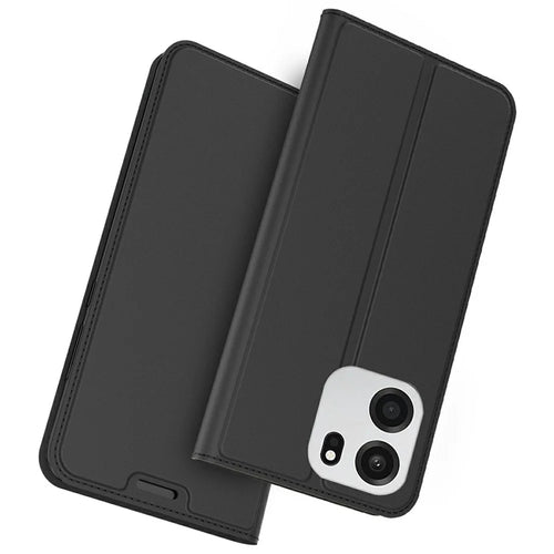 For OnePlus Nord CE6 5G Case PU Leather Phone Cover with Card Holder Stand - Black - 1