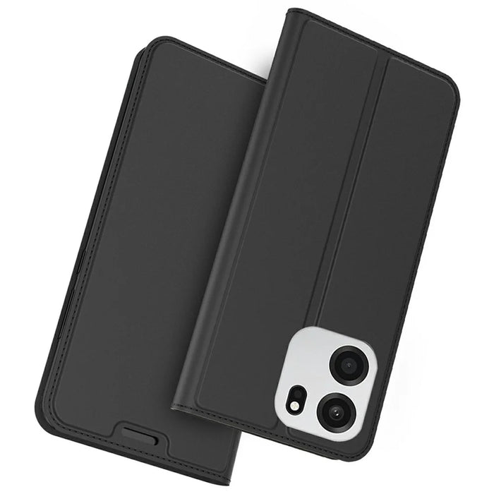 For OnePlus Nord CE6 5G Case PU Leather Phone Cover with Card Holder Stand - Black - 1