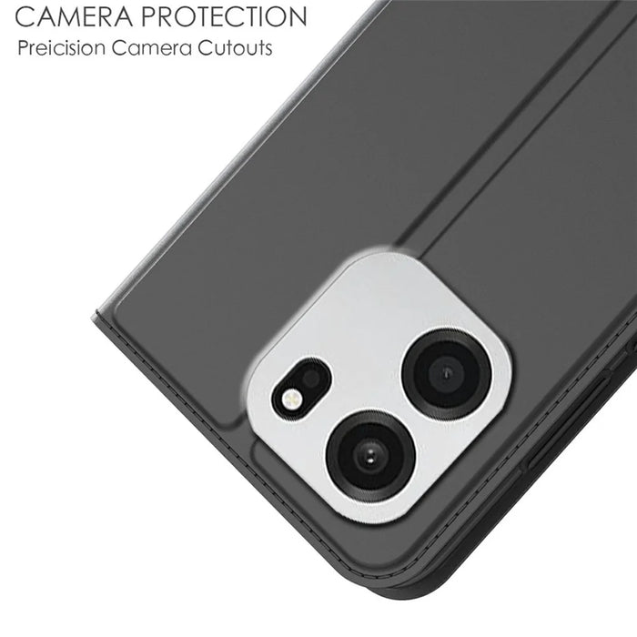 For OnePlus Nord CE6 5G Case PU Leather Phone Cover with Card Holder Stand - Black - 5