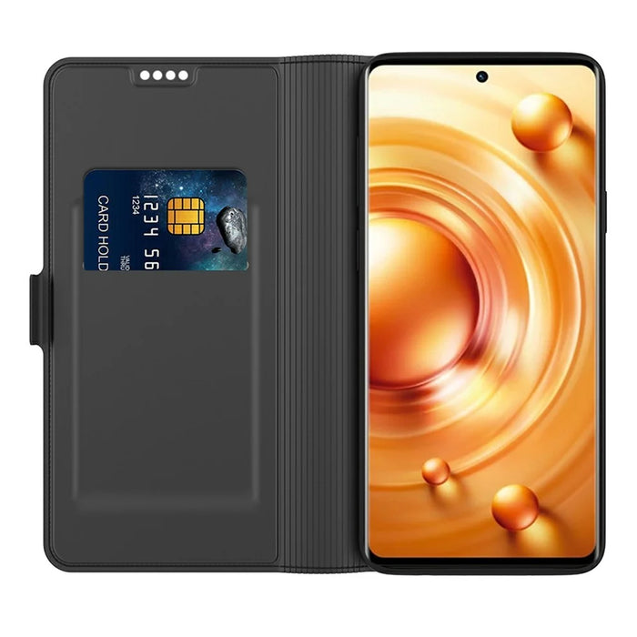 For vivo S60 5G Case Shockproof TPU Inner Shell Leather Phone Cover Card Slot - Black - 2