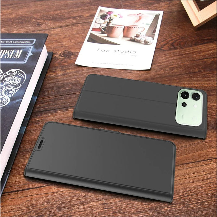 For vivo S60 5G Case Shockproof TPU Inner Shell Leather Phone Cover Card Slot - Black - 7