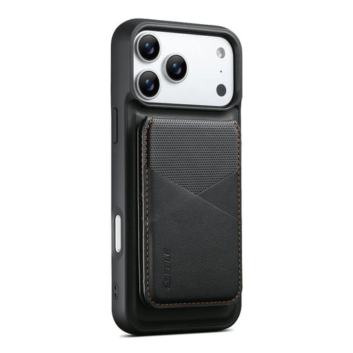 ESEBLE LE6 for iPhone 17 Pro Max Magnetic Case with Detachable RFID Blocking Card Holder PU Leather + TPU Phone Cover - Black - 1
