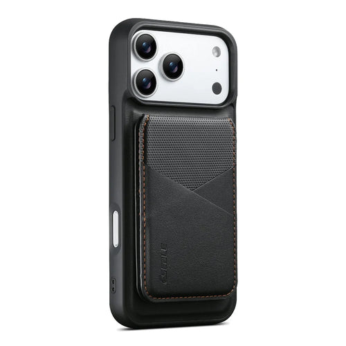 ESEBLE LE6 for iPhone 17 Pro Magnetic Case with Detachable RFID Blocking Card Holder PU Leather + TPU Phone Cover - Black - 1