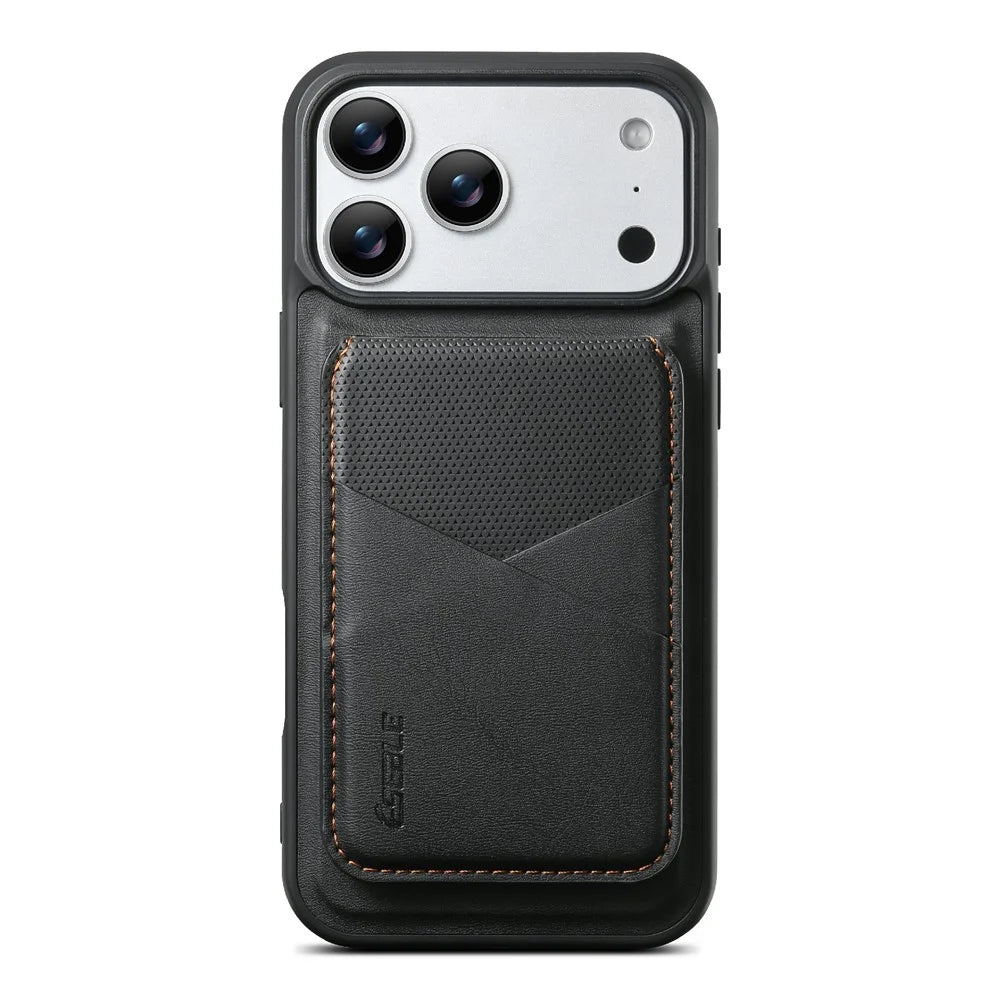 ESEBLE LE6 for iPhone 17 Pro Magnetic Case with Detachable RFID Blocking Card Holder PU Leather + TPU Phone Cover - Black - 2