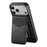 ESEBLE LE6 for iPhone 17 Pro Magnetic Case with Detachable RFID Blocking Card Holder PU Leather + TPU Phone Cover - Black - 3