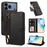 For iPhone 17 Pro / iPhone 18 Pro Case 4 Card Slots Wallet Stand PU Leather Phone Cover with Wrist Strap - Black - 1