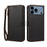 For iPhone 17 Pro / iPhone 18 Pro Case 4 Card Slots Wallet Stand PU Leather Phone Cover with Wrist Strap - Black - 2