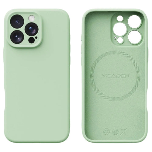 YCADEN For iPhone 16 Pro Magnetic Case Precise Cutouts TPU Phone Back Cover - Grass Green - 1