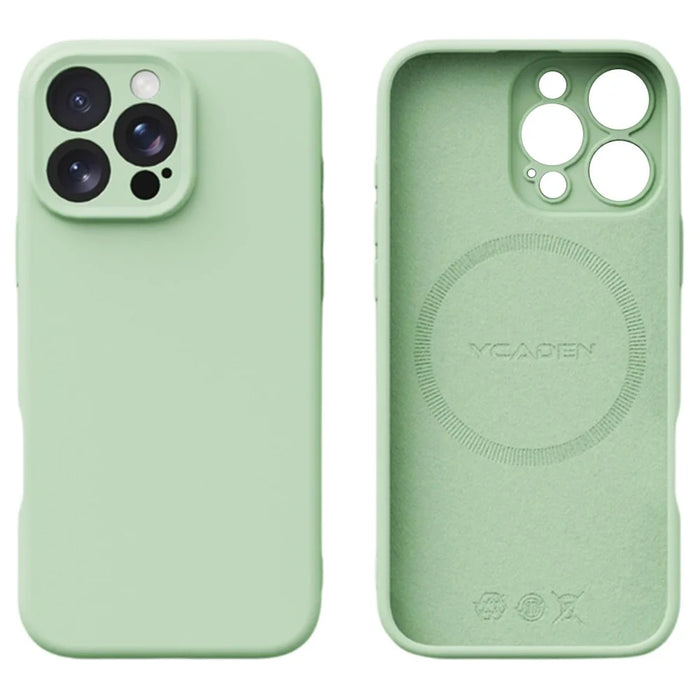 YCADEN For iPhone 16 Pro Magnetic Case Precise Cutouts TPU Phone Back Cover - Grass Green - 1