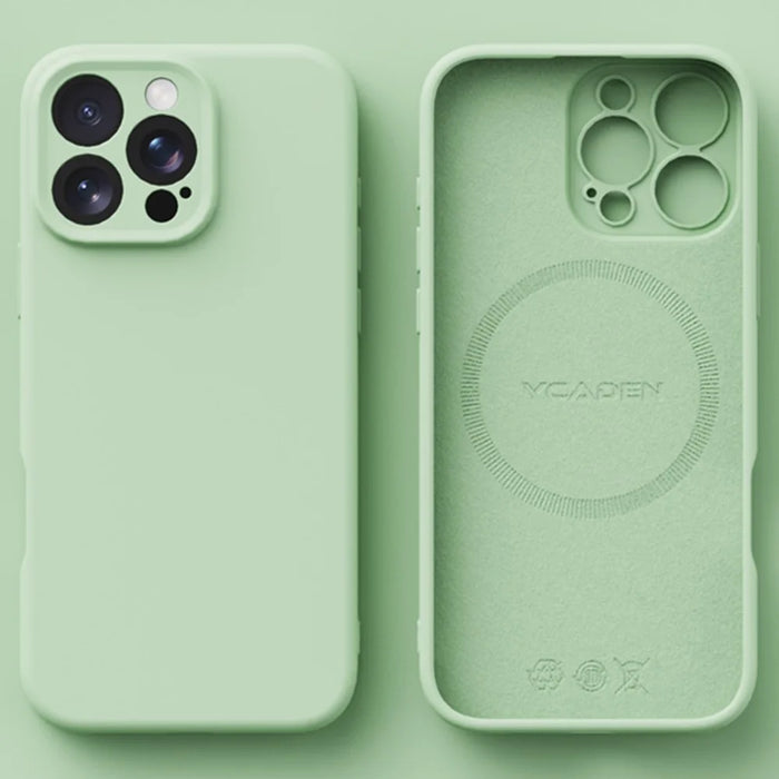 YCADEN For iPhone 16 Pro Magnetic Case Precise Cutouts TPU Phone Back Cover - Grass Green - 2