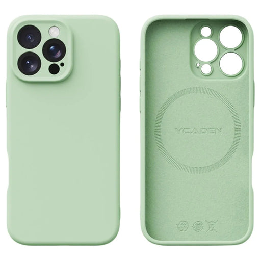 YCADEN For iPhone 16 Pro Max Magnetic Case Precise Cutouts TPU Phone Back Cover - Grass Green - 1