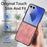 For Samsung Galaxy Z Flip8 Case Shockproof Slim Retro Leather Phone Back Cover - Pink - 6