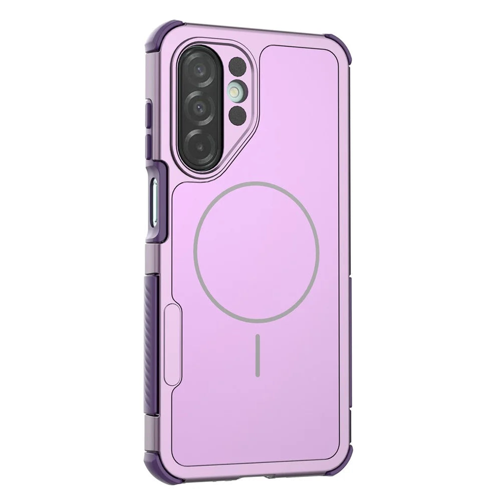 For Samsung Galaxy A18 5G / A18 4G / A17 5G / A17 4G / A26 5G Magnetic Case Shockproof Airbag PC+TPU Phone Cover - Purple - 4