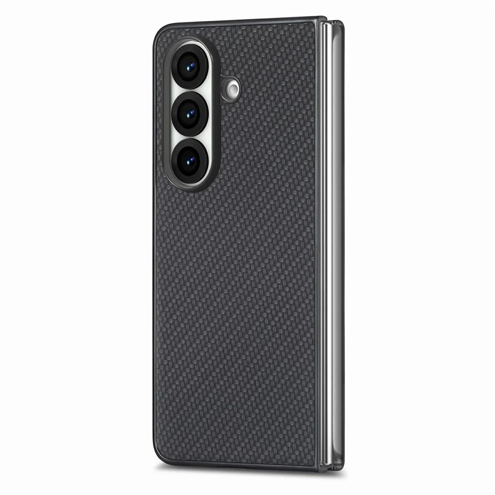 For Samsung Galaxy Z Fold7 5G Case Carbon Fiber Texture PU Leather + PC + TPU Phone Cover - Black - 3