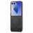 For Samsung Galaxy Z Flip8 Magnetic Case Denim Texture Leather + PC Shockproof Phone Cover - Black - 2