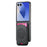 For Samsung Galaxy Z Flip8 Magnetic Case with Card Bag Denim Texture Leather Back Cover - Black - 2