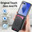 For Samsung Galaxy Z Flip8 Magnetic Case with Card Bag Denim Texture Leather Back Cover - Black - 7