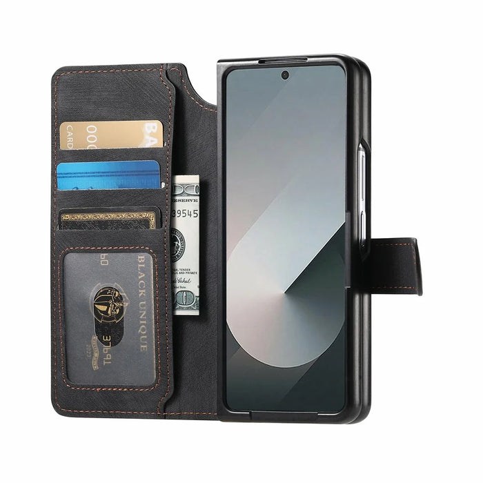 For Samsung Galaxy Z Fold8 Ultra Magnetic Case Detachable Wallet Leather RFID Blocking Foldable Phone Cover - Black - 2