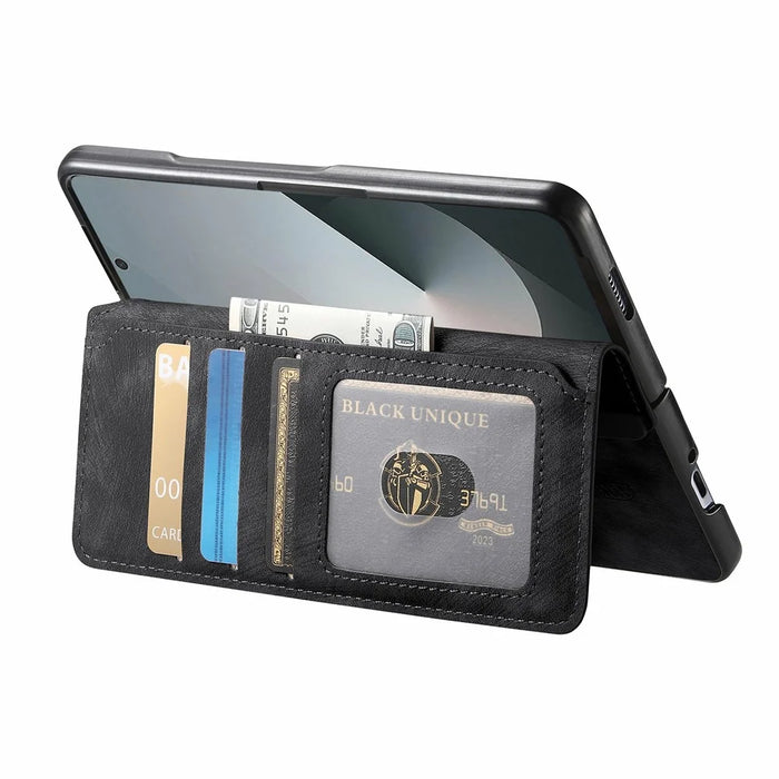 For Samsung Galaxy Z Fold8 Ultra Magnetic Case Detachable Wallet Leather RFID Blocking Foldable Phone Cover - Black - 3