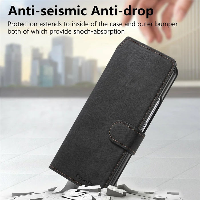 For Samsung Galaxy Z Fold8 Ultra Magnetic Case Detachable Wallet Leather RFID Blocking Foldable Phone Cover - Black - 5