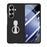 CASENEO for Samsung Galaxy Z Fold7 5G Case Ring Kickstand Skin-feel PC Phone Cover with Screen Protector - Black - 6
