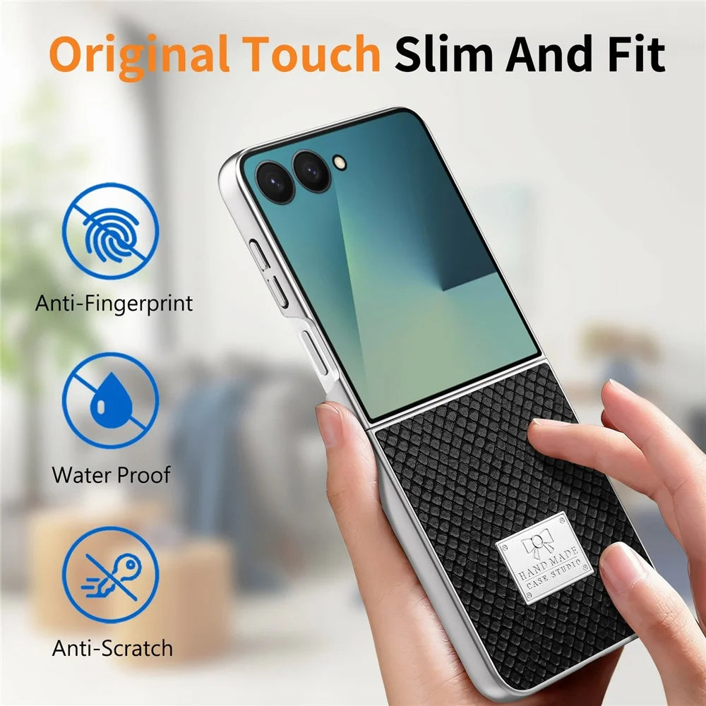 For Samsung Galaxy Z Flip8 Case Snake Pattern Leather + PC Anti-fingerprint Phone Cover - Black - 7