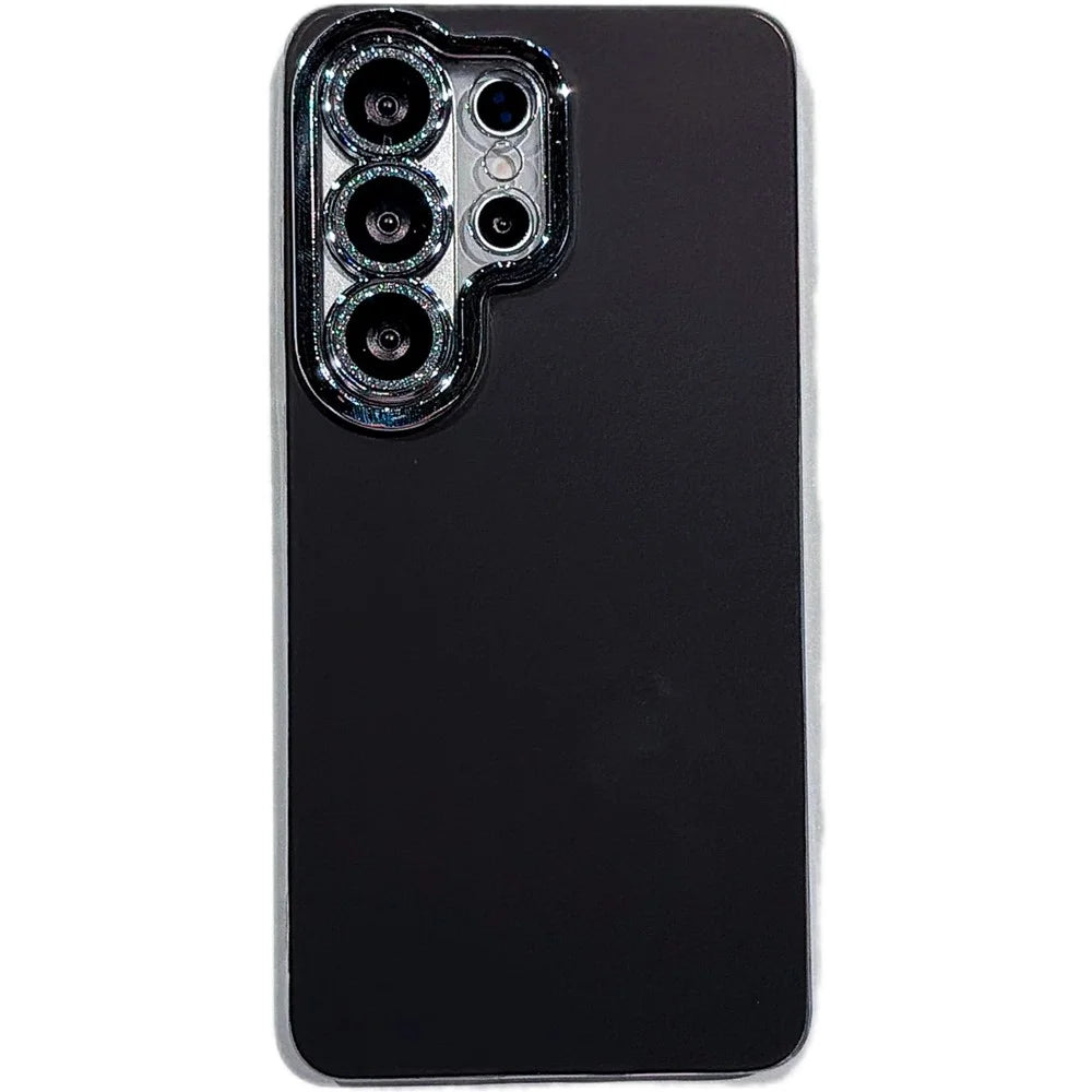 For Samsung Galaxy S26 Ultra Case PC + TPU IMD Phone Cover with Electroplated Camera Frame - Classic Black - 1
