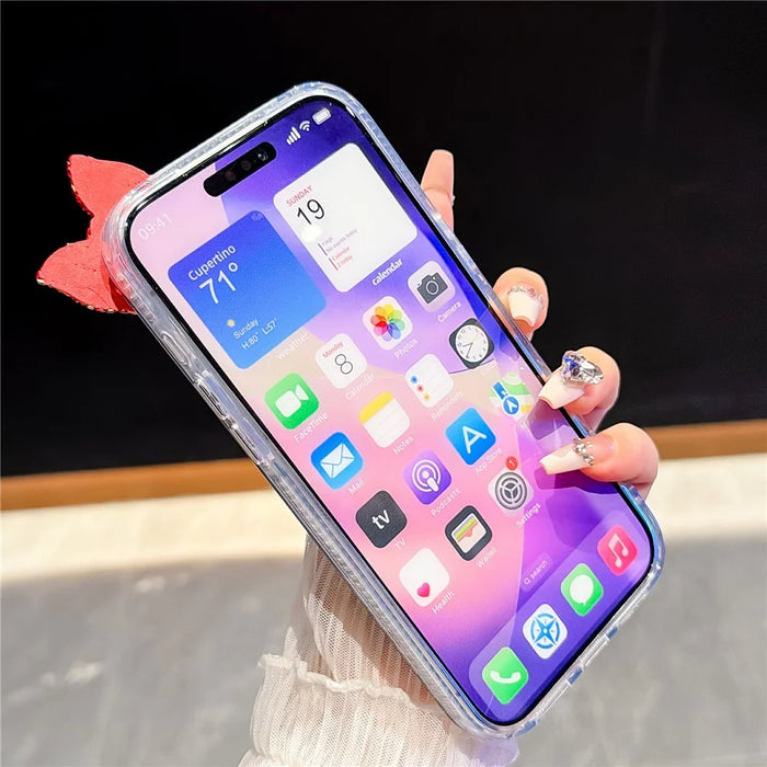 For iPhone 18 Pro Max / 17 Pro Max Case Pearl Bow Decor PC + TPU IMD Phone Cover with Rhinestone Camera Ring - Pearl White - 4