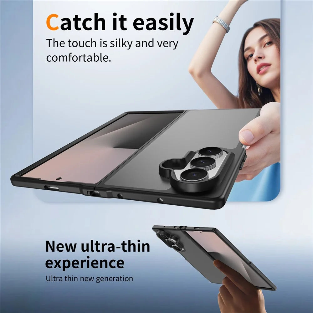 For Samsung Galaxy Z Fold8 Ultra Case Skin Touch TPU Frame Acrylic Back Phone Cover - Black - 5