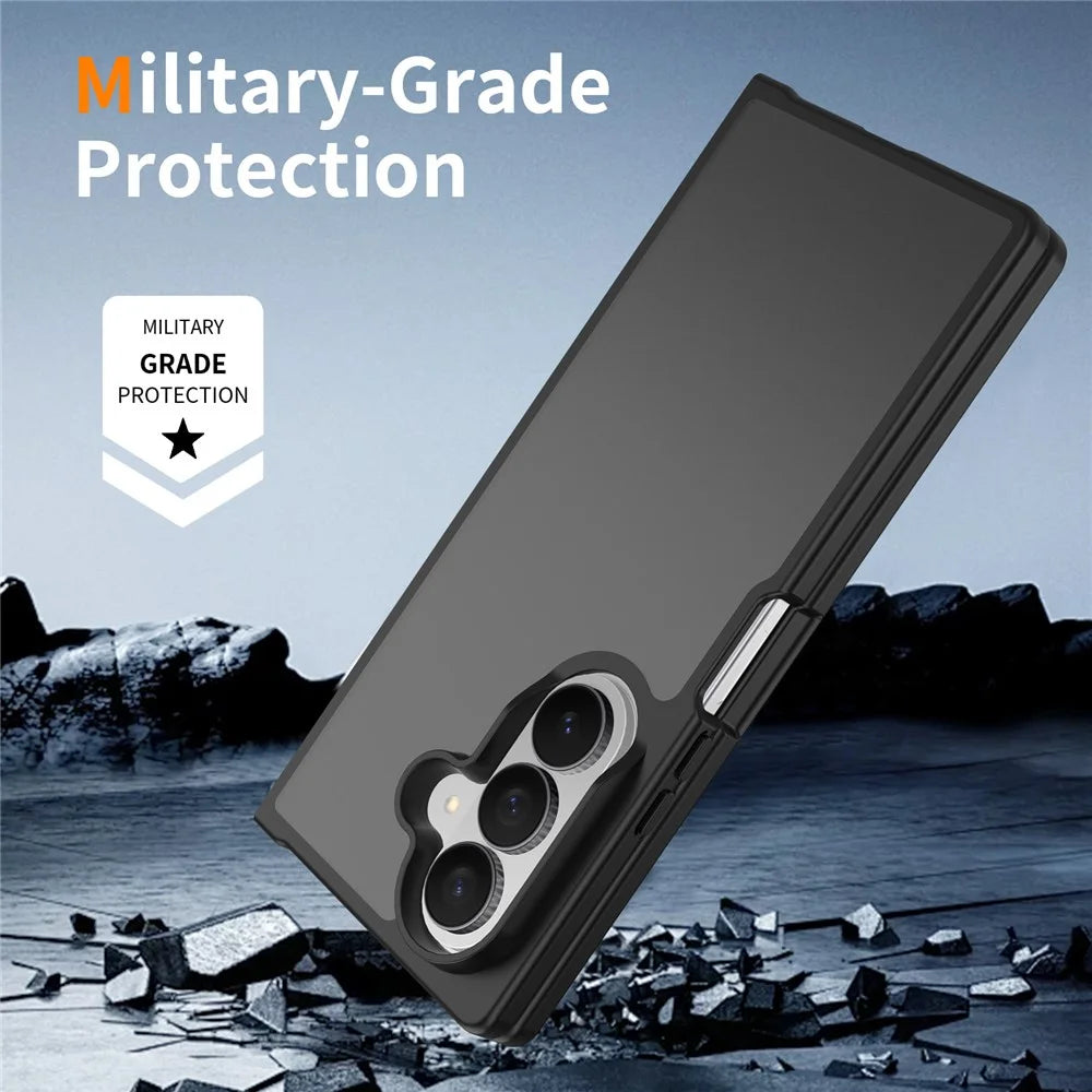 For Samsung Galaxy Z Fold8 Ultra Case Skin Touch TPU Frame Acrylic Back Phone Cover - Black - 6