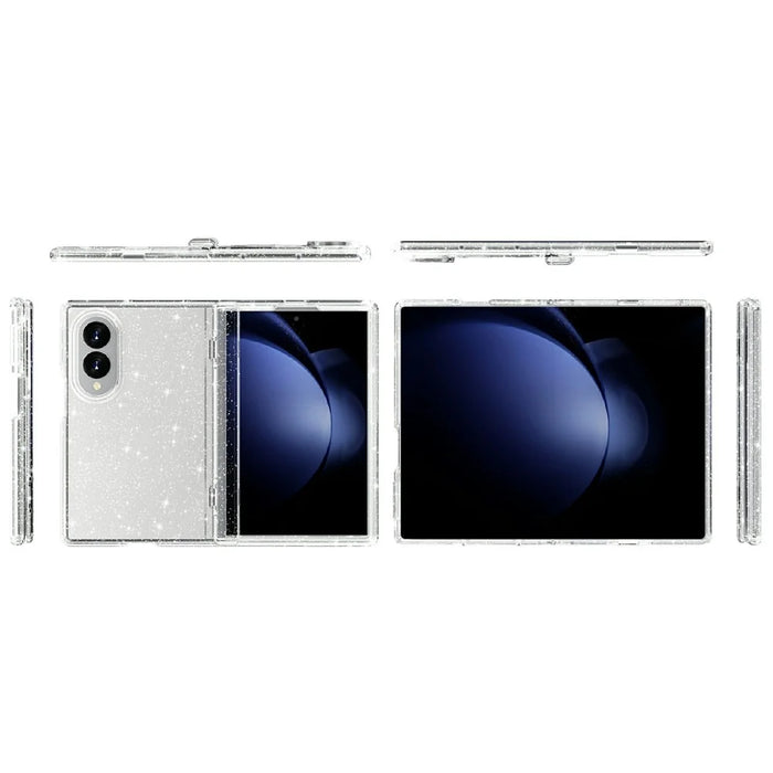 For Samsung Galaxy Z Fold8 Case Sparkly Powder Glitter Shiny Soft TPU + Hard PC Back Cover - White - 5
