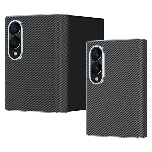 For Samsung Galaxy Z Fold8 Case Carbon Fiber Texture Leather Hard PC Phone Cover - Black - 1