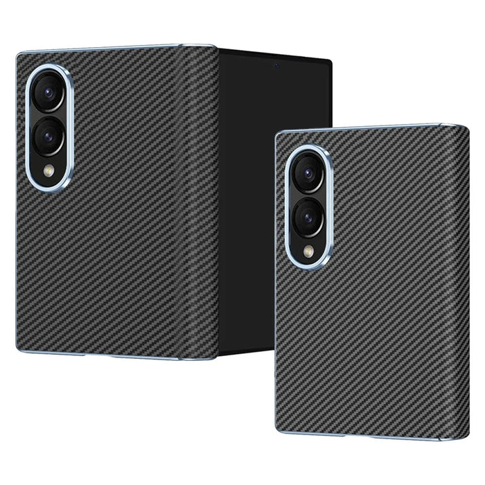 For Samsung Galaxy Z Fold8 Case Carbon Fiber Texture Leather Hard PC Phone Cover - Black - 1
