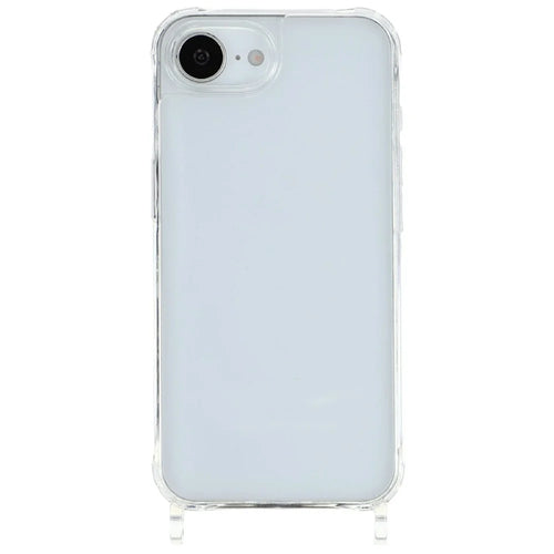 For iPhone 17e / 16e Case PC+TPU 1.5mm Clear Phone Cover with Lanyard Holes - Transparent - 1