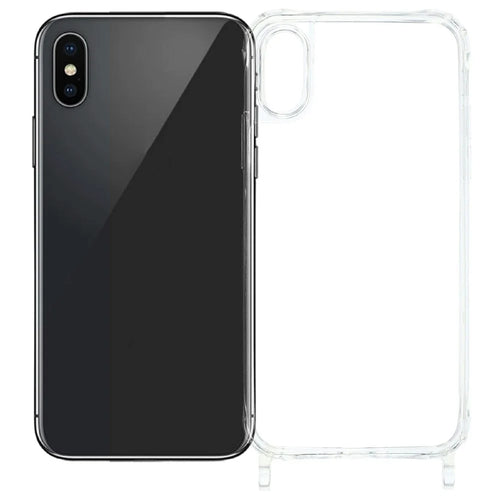 For iPhone XR 6.1 inch Case PC+TPU 1.5mm Clear Phone Cover with Lanyard Holes - Transparent - 1