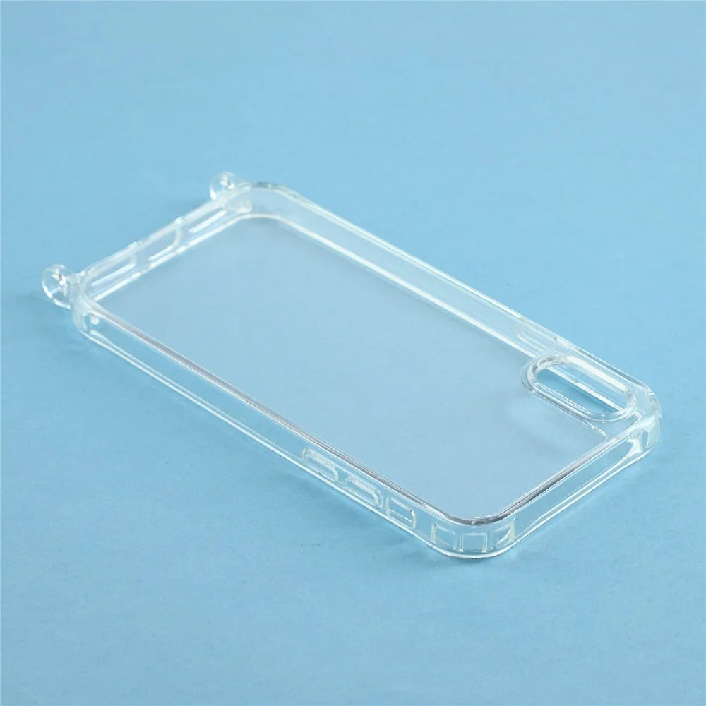 For iPhone XR 6.1 inch Case PC+TPU 1.5mm Clear Phone Cover with Lanyard Holes - Transparent - 5