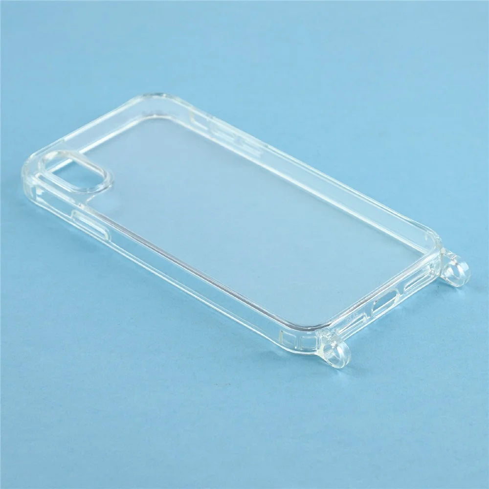 For iPhone X / XS 5.8 inch Case PC+TPU 1.5mm Clear Phone Cover with Lanyard Holes - Transparent - 4