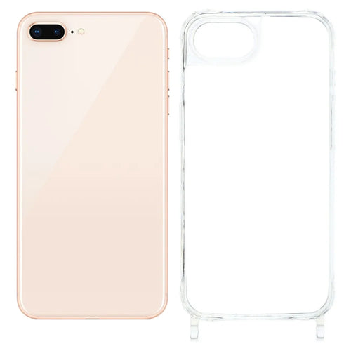 For iPhone 8 Plus 5.5 inch / 7 Plus 5.5 inch Case PC+TPU 1.5mm Clear Phone Cover with Lanyard Holes - Transparent - 1