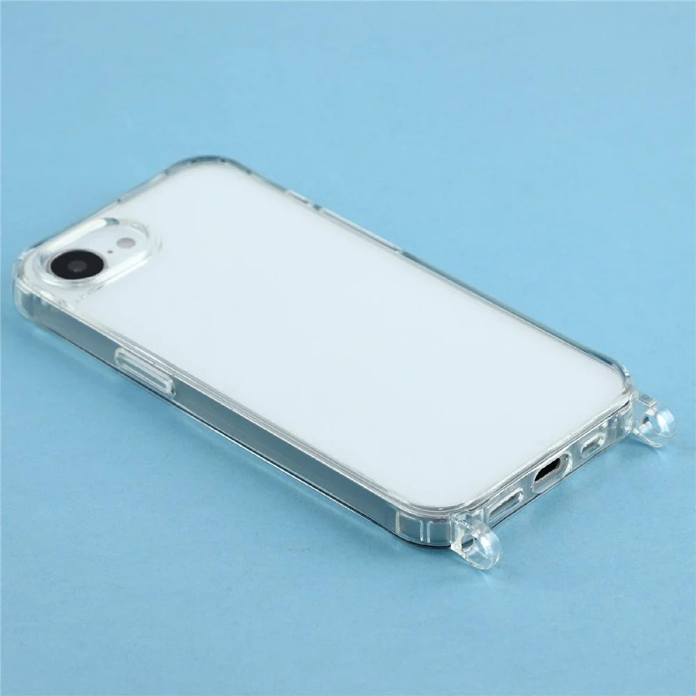 PC+TPU Case For iPhone SE (2022) / SE (2020) / iPhone 8 4.7 inch / iPhone 7 4.7 inch , 1.5mm Clear Phone Cover with Lanyard Holes - Transparent - 4