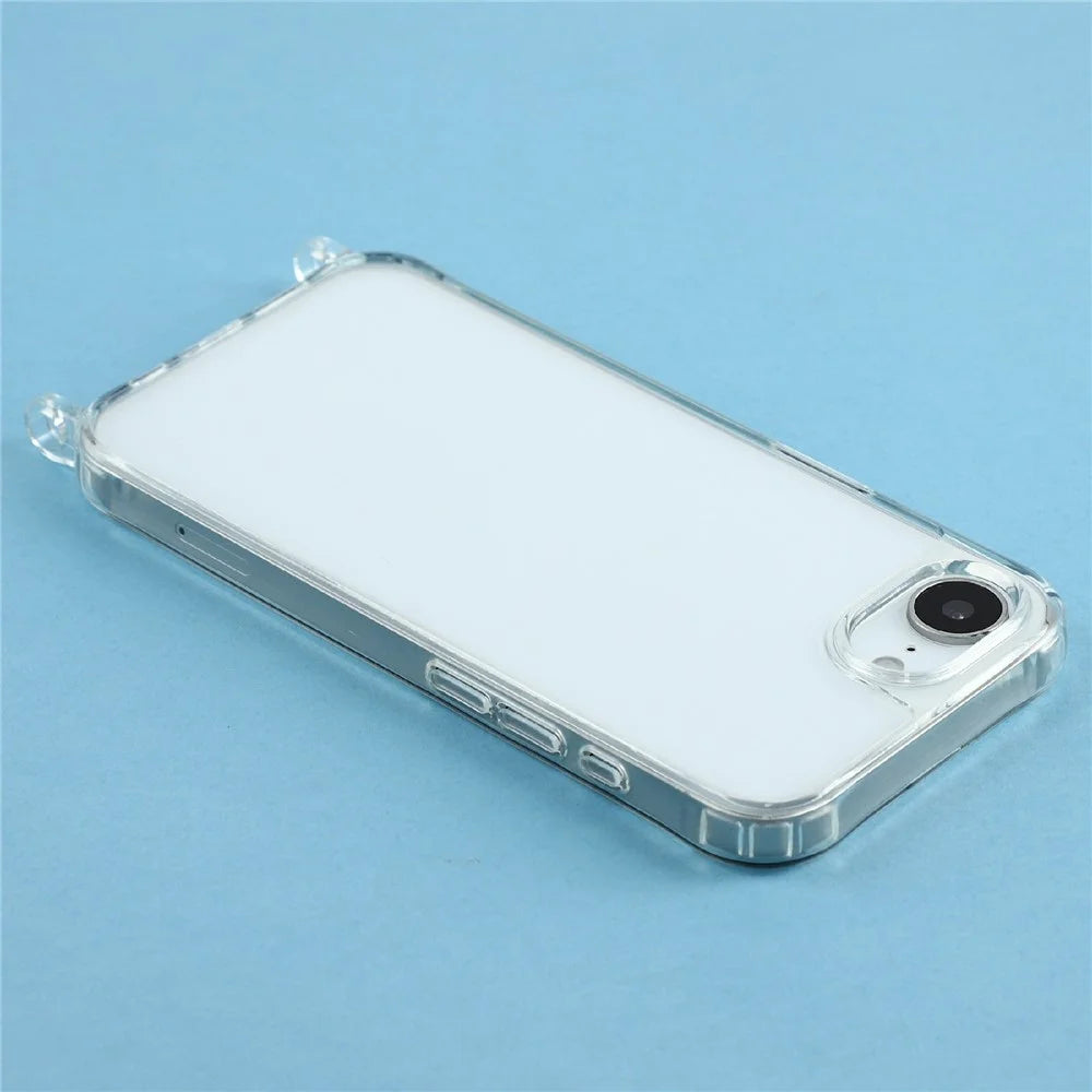 PC+TPU Case For iPhone SE (2022) / SE (2020) / iPhone 8 4.7 inch / iPhone 7 4.7 inch , 1.5mm Clear Phone Cover with Lanyard Holes - Transparent - 5