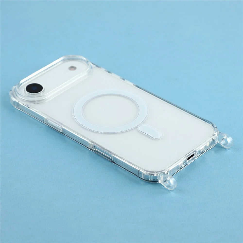 For iPhone Air Case Compatible with MagSafe TPU+PC 1.5mm Clear Phone Cover with Lanyard Holes - Transparent - 4